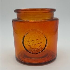 San Miguel Authentic Orange Colored 100% Recycled Glass Jar